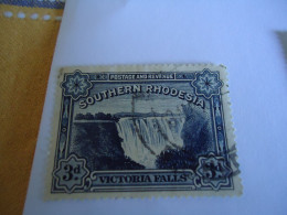 NORTHERN RHODESIA  USED STAMPS FALLS  3 D   WITH POSTMARK - Rodesia Del Norte (...-1963)