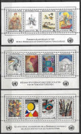 1986-United Nations, 40th Anniv. Of World Federation Of UN Associations, 3 MS With 4 Stamps Each, Full Set-MNH. - Verzamelingen & Reeksen