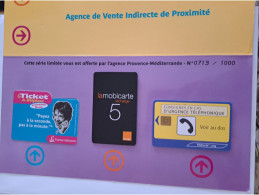 FRANCE/FRANKRIJK / CARNET WITH 3 CARDS FRANCE TELECOM/ TELECART CINQ/MOBI/TICKET/     ** 13997** - Per Cellulari (telefonini/schede SIM)