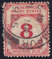 FEDERATED MALAY STATES FMS 1924 Postage Due 8c Sc#J4 USED @TD11 - Federated Malay States