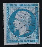 France N°14e - Sur Lilas - Oblitéré - B/TB - 1853-1860 Napoléon III