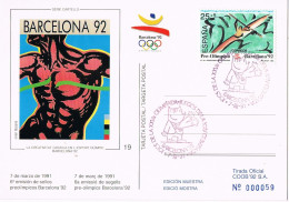 50858. Tarjeta BARCELONA 1991. Serie Pre Olimpica Barcelona 92. COBI - Brieven En Documenten