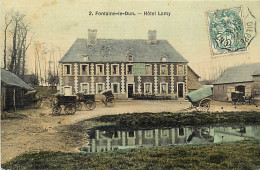 -dpts Div-ref-BK32- Seine Maritime - Fontaine Le Dun - Hôtel Lamy - Carte Toilée Colorisée - - Fontaine Le Dun