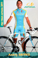 Carte Cyclisme Cycling Ciclismo サイクリング Format Cpm Equipe Cyclisme Pro Team Astana 2011 Andriy Grivko Ukraine Sup.Etat - Radsport