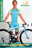 Carte Cyclisme Cycling Ciclismo サイクリング Format Cpm Equipe Cyclisme Pro Team Astana 2011 Enrico Gasparotto Italie Sup.Etat - Wielrennen