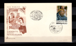 SAN MARINO - 1980  FDC - Mi.1205 Birthday Benedict Of Nursia(BB025) - Cartas & Documentos