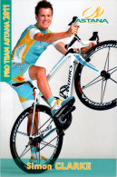 Carte Cyclisme Cycling Ciclismo サイクリング Format Cpm Equipe Cyclisme Pro Team Astana 2011 Simon Clarke Australie Sup.Etat - Radsport