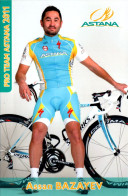 Carte Cyclisme Cycling Ciclismo サイクリング Format Cpm Equipe Cyclisme Pro Team Astana 2011 Assan Bazayev Kazakhstan Sup.Etat - Cycling