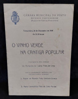 C5/9 -  Vinho Verde Na Cantiga Popular * Pires De Lima * Palácio De Cristal * Porto * 1938 * Portugal - Portogallo