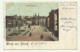 GRUSS AUS ZURICH - BAHNHOFSPLATZ   -VIAGGIATA FP - Zürich