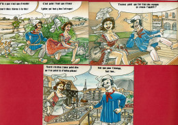 3 Cartes Postales Folklore Normand Humoristique - Dessin De Pierre Thibault - Editions Dubray - Cartes N°600/1-/2-/3 - Humor
