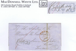 Ireland Galway Uniform Penny Post 1849 Cover To London With 2-line PAID AT/GALWAY In Grey-blue, GALWAY NO 12 1849 Cds - Prephilately