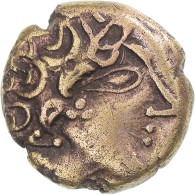 Monnaie, Carnutes, 1/4 Statère à La Lyre, 1st Century BC, TTB, Electrum - Galle