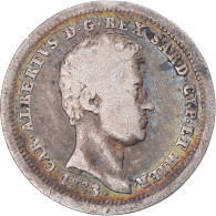 Monnaie, États Italiens, SARDINIA, Carlo Alberto, 25 Centesimi, 1833, Torino - Italian Piedmont-Sardinia-Savoie