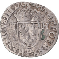 Monnaie, France, Henri III, Douzain Aux Deux H, 1577, Dijon, TB+, Argent - 1574-1589 Enrico III