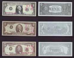 China BOC Bank (Bank Of China) Training/test Banknote,United States B Series 7 Different Dollars Specimen Overprint - Verzamelingen