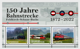 LIECHTENSTEIN 2022 TRANSPORT Locomotives TRAINS (Joint Issue) - Fine S/S (All Countries) MNH - Ongebruikt