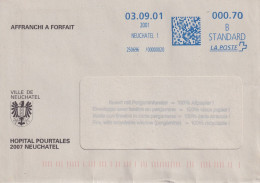 Motiv Brief  "Hôpital Pourtales, Neuchâtel"  (Freistempel)       2001 - Briefe U. Dokumente