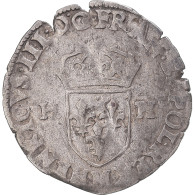 Monnaie, France, Henri III, Douzain Aux Deux H, 1593, Toulouse, TB+, Billon - 1574-1589 Henri III