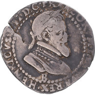 Monnaie, France, Henri IV, 1/4 Franc, 1594, Rouen, Inédit !, TB+, Argent - 1589-1610 Henri IV Le Vert-Galant