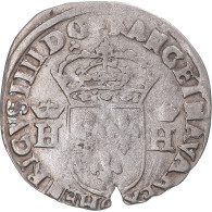 Monnaie, France, Henri IV, Douzain Aux 2 H Couronnés, 1593, Clermont, TTB - 1589-1610 Henry IV The Great