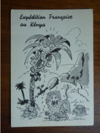 CPSM Non écrite - Expedition Francaise Au Kenya - Illustration J. Perard - Kenya