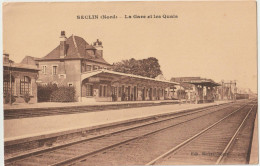 CPA  Seclin   (59   RARE     Vue Sur Les Quais De La Gare  Ed Moreau - Seclin