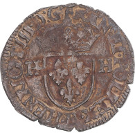 Monnaie, France, Henri III, Douzain Aux Deux H, 1576, Lyon, TB, Billon - 1574-1589 Enrico III