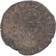 Monnaie, France, Henri III, Douzain Aux Deux H, Lyon, TB, Billon, Gadoury:467 - 1574-1589 Heinrich III.