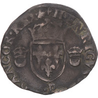 Monnaie, France, Henri II, Douzain Aux Croissants, 1554, Dijon, TB, Billon - 1547-1559 Enrique II