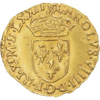 Monnaie, France, Charles IX, Écu D’or Au Soleil, 1572, Toulouse, Réformé - 1560-1574 Carlos IX