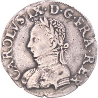 Monnaie, France, Charles IX, Demi Teston, 1573, Poitiers, TTB, Argent - 1560-1574 Carlo IX