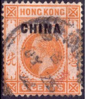 CHINA :1917: Bureaux Anglais : Y.37° (= Hong Kong Y.102) :  6 Cents – With Overloading ''CHINA” – Gestempeld / Oblitéré - Andere & Zonder Classificatie