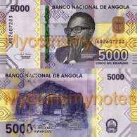 ANGOLA 5000 Kwanzas 2021 (2020) - Kapanda Falls, New Signature,  PNEW, Paper, UNC - Angola