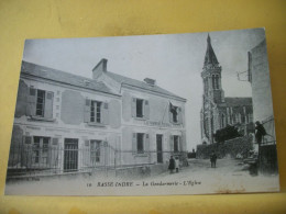 44 6061 CPA - 44 BASSE INDRE - LA GENDARMERIE - L'EGLISE - ANIMATION - Basse-Indre