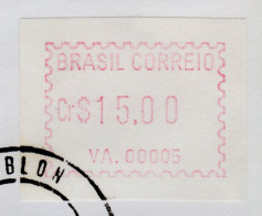 Brazil Brasilien ATM VA.00005 / Cr$ 15,00 Auf FDC Rio Nach Uruguay Ankunftstempel 28.7.1981 / Frama CVP Automatenmarken - Frankeervignetten (Frama)