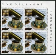 Türkiye 2020 Mi 4596 MNH Porcelain, Art, Turkish Coffee Culture, Gastronomy, Traditions [Block Of 4] - Porzellan