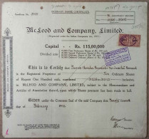 INDIA 1948 McLeod & COMPANY LIMITED, TRANSPORT BUSINESS.....SHARE CERTIFICATE - Verkehr & Transport