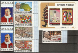 BURUNDI  Pope,flags,map Set 7 Stamps+S/Sheet  MNH - Otros & Sin Clasificación