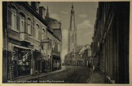 Weert // Langstraat Met Toren Martinuskerk (Winkels) 1934 - Weert