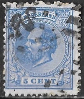 Beschadigde Boven Kaderlijn In 1872 Koning Willem III 5 Cent Blauw NVPH 19 - Variétés Et Curiosités