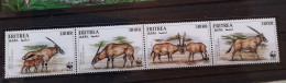 Eritrea 1996 Oryx Antilope Mi 87/90** WWF ZD - Eritrea