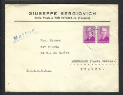 TURQUIE Ca.1950: LSC De Istambul Pour Annemasse (Hte Savoie, France) - Covers & Documents