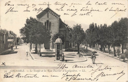 Grenoble * Le Temple Et Les Rues Fourrier Et Lesdiguières * Kiosque à Journaux - Grenoble