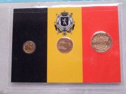 Set Of 3 Coins > BELGIË / BELGIQUE ( DETAIL > Voir / See SCANS ) Gold Plated ! - Other & Unclassified