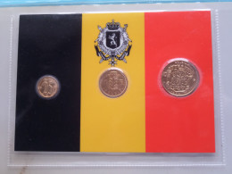 Set Of 3 Coins > BELGIË / BELGIQUE ( DETAIL > Voir / See SCANS ) Gold Plated ! - Otros & Sin Clasificación