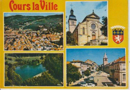 COURS -LA -VILLE  ( 69 )   C P M   4   VUES  ( Dont  1 Vues  Gén )    23 / 7 /79  ) - Cours-la-Ville