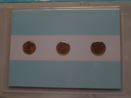 Set Of 3 Coins > ARGENTINIË ( DETAIL > Voir / See SCANS ) Gold Plated ! - Argentinië
