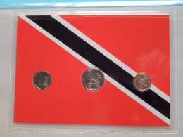 Set Of 3 Coins > TRINIDAD & TOBAGO ( DETAIL > Voir / See SCANS ) Gold Plated ! - Trinidad & Tobago
