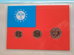 Set Of 3 Coins > MYANMAR ( DETAIL > Voir / See SCANS ) Gold Plated ! - Myanmar